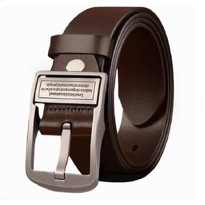 Thắt Lưng Nam Màu Đen và Nâu Bản To 3,8cm Mặt Bạc Cá Tính, Dây Nịt Da Nam Thời Trang Học Sinh Dễ Phối Đồ VAMI -DNNN010 Cao Su