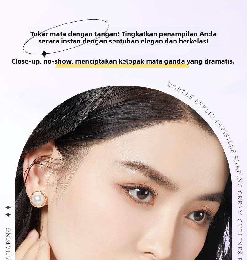 Krim Pengaturan Tak Terlihat untuk Kelopak Mata Ganda Tahan Lama Tahan Air Alami Tanpa Jejak Krim Gel Kelopak Mata Ganda