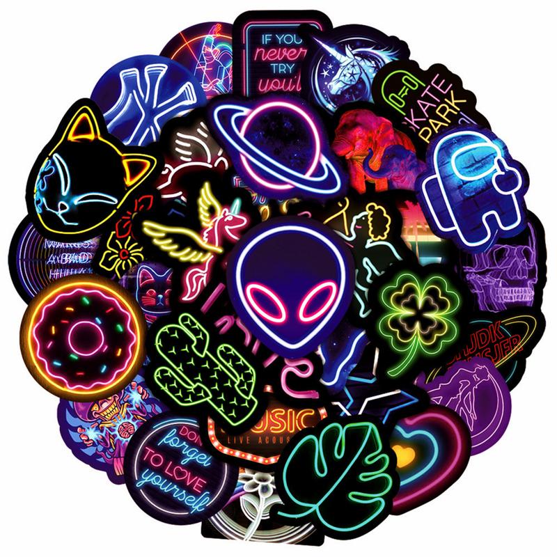 [RCM】 Waterproof Neon Stickers Vinyl Neon Stickers 100pcs Neon - TikTok ...