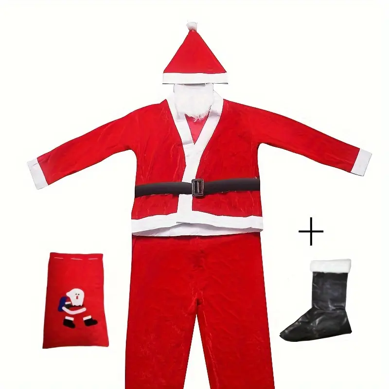 Trang Phục Ông Già Noel, Bộ 7 Chiếc, Dành Cho Người Lớn, Trang Phục Giáng Sinh, Dành Cho Nam Và Nữ, Chơi Ông Già Noel, Thích Hợp Cho Giáng Sinh Và Halloween, Trang Phục Ong Menswear 5