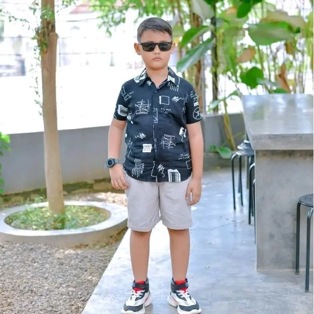 kemeja motif anak tanggung / kemeja rayon anak laki-laki / baju motif / kemeja pantai / kemeja motif viral Fashion 6
