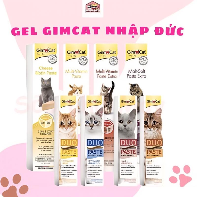 Gel tiêu búi lông GimCat, gel Vitamin Bổ Sung Dinh Dưỡng Cho Mèo Hàng Nhập Đức