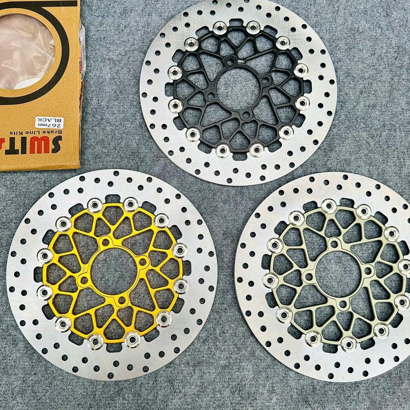 Đĩa phanh Swit 267mm 12 khoen inox 304 thailand lắp nhiều dòng xe - Gold Speed