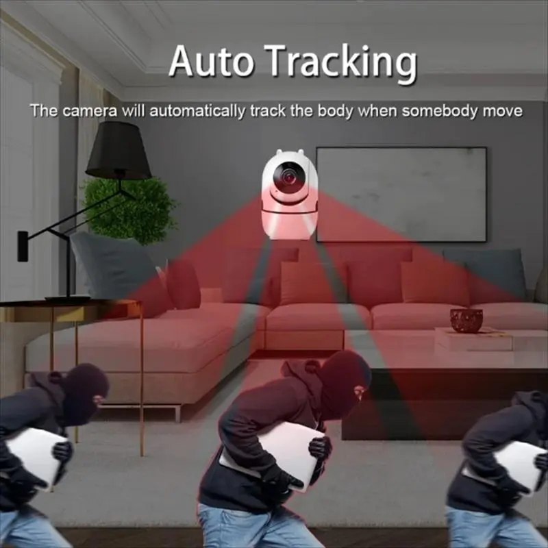 1080P HD Security Camera, Auto-Rotating Security Camera with Human Detection, Motion Recording Camera for Home Shop Pet Use 7