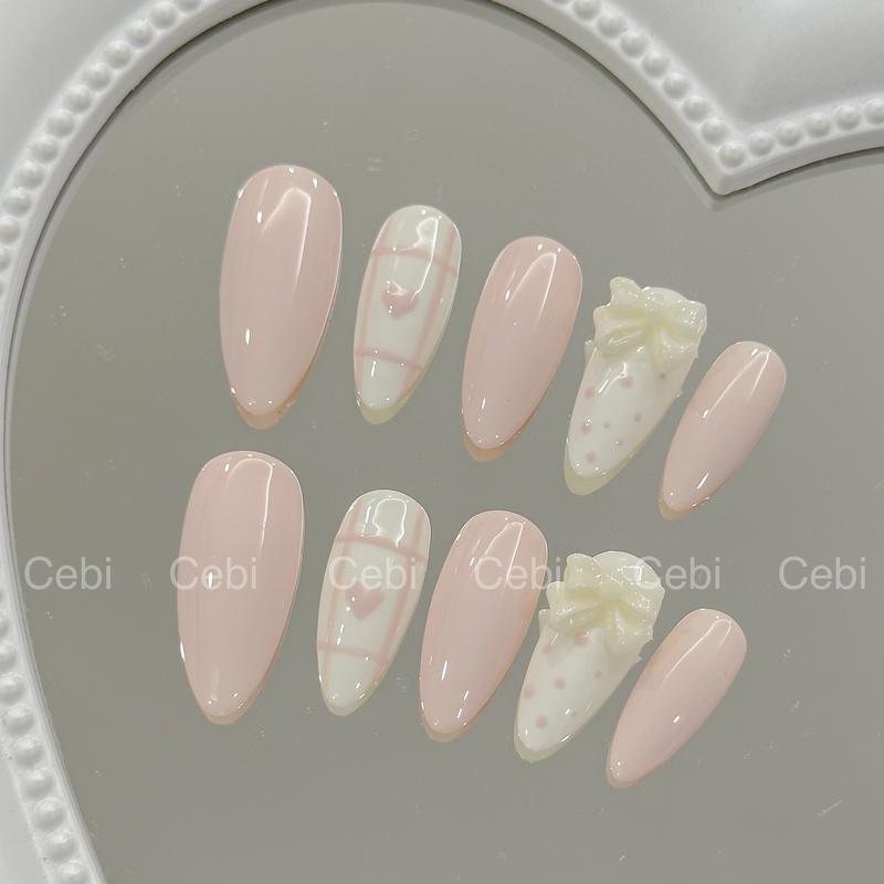  Nailbox thiết kế C907 hồng pastel vẽ trái tim xinh xắn Bền Độ bóng cao 