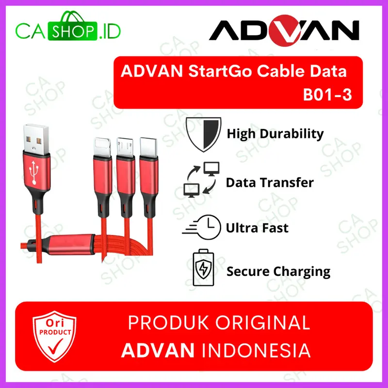 Advan STARTGO Kabel Data Charging Cable USB To Micro / Type C / iPhone