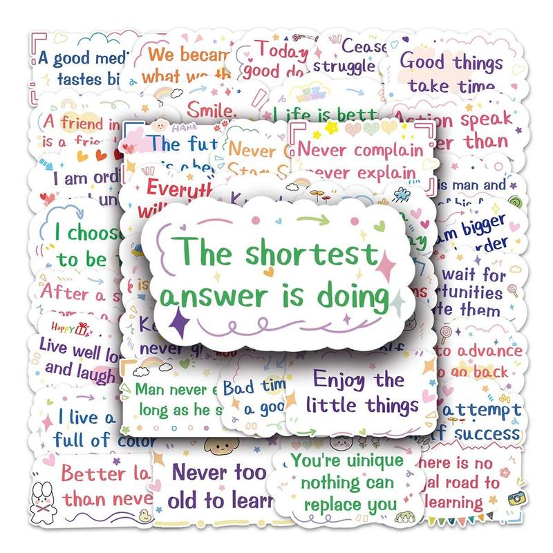 100pcs Motivational English Graffiti Pattern Sticker, Creative Graffiti Decorative Sticker For Computer, Notebook, Luggage, Refrigerator 3