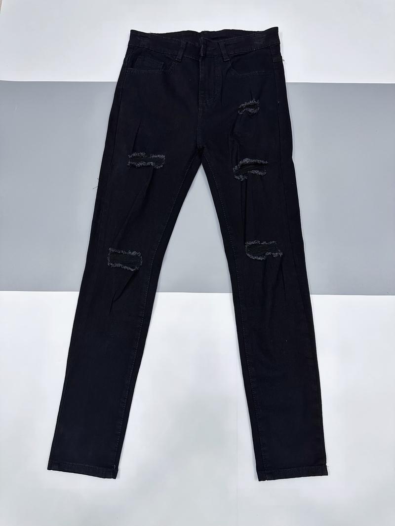 Product Introduction of QUẦN JEAN NAM DÀI MÀU ĐEN RÁCH ĐÙI RÁCH GỐI CÁ TÍNH MENSWEAR PANTS Có Túi 7
