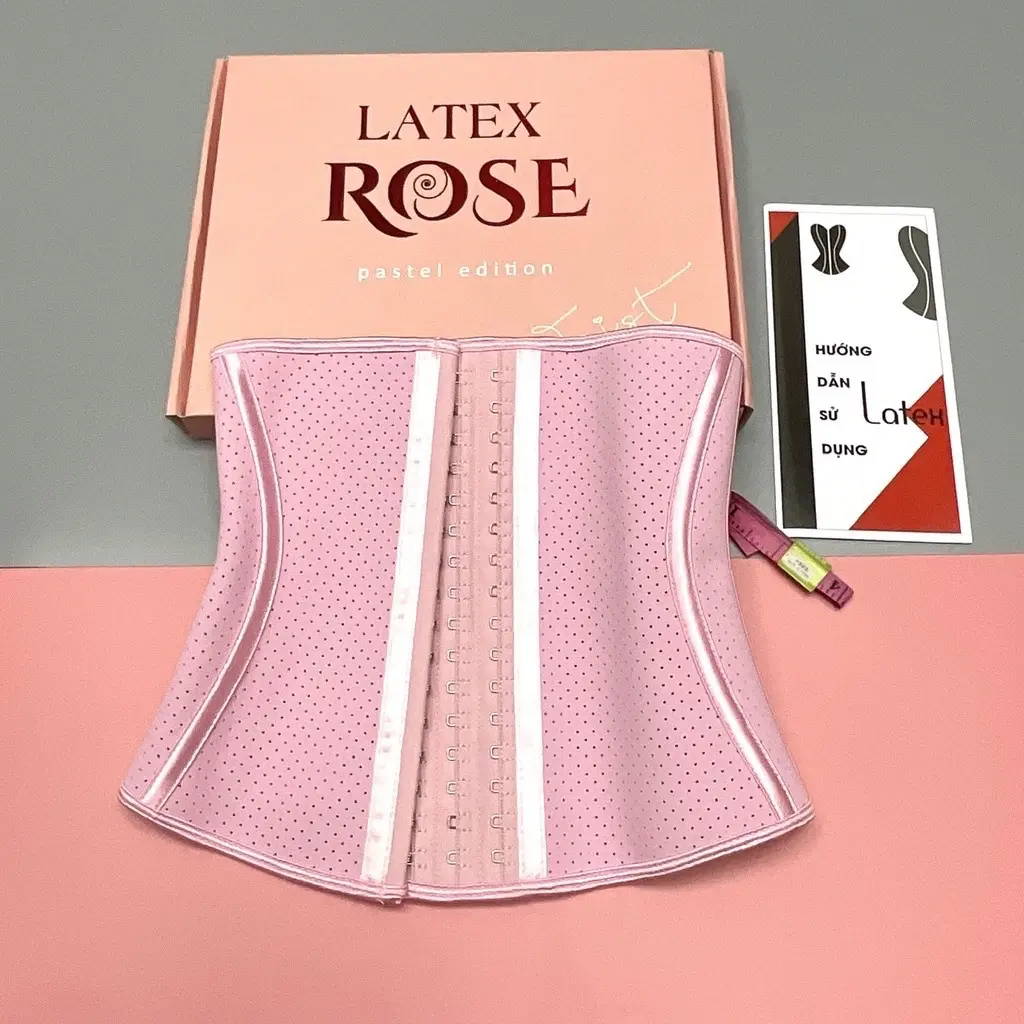 Latex Hồng thông hơi 9 xương siết eo