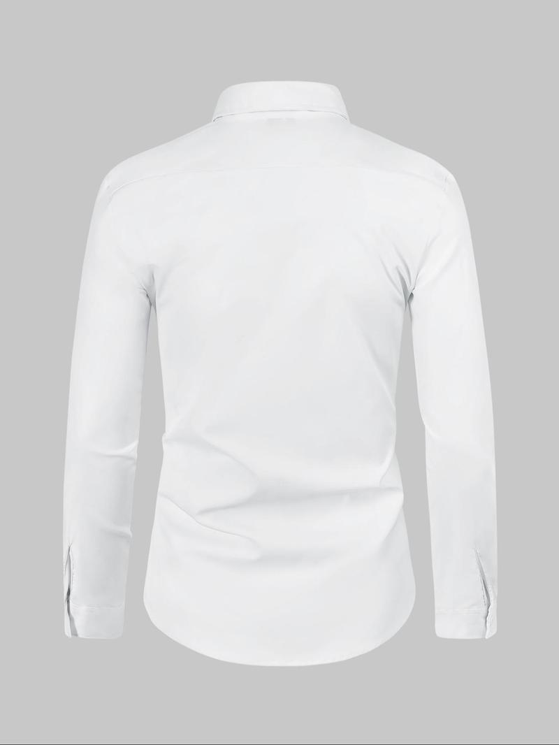 Product Introduction of Men's Crown Print Button Front Shirt, Regular Fit Long Sleeve Collared Top for Business Formal Occasions, Fashion Men's Clothes for All Seasons 10