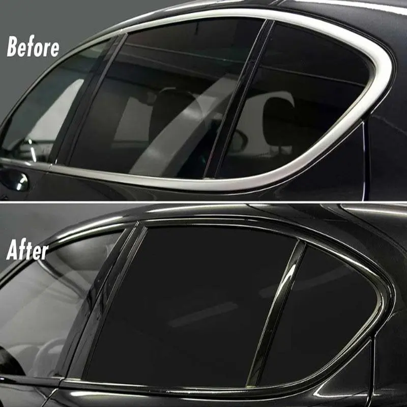 Car Window Tint Film, 1pc Car Window Tint Roll, Car Exterior Accessories, Universal Car Sticker, Car Threshold Strip Sticker, Central Post Sticker, Automotive, Vehicle, Length Adjustable Tint Film 4
