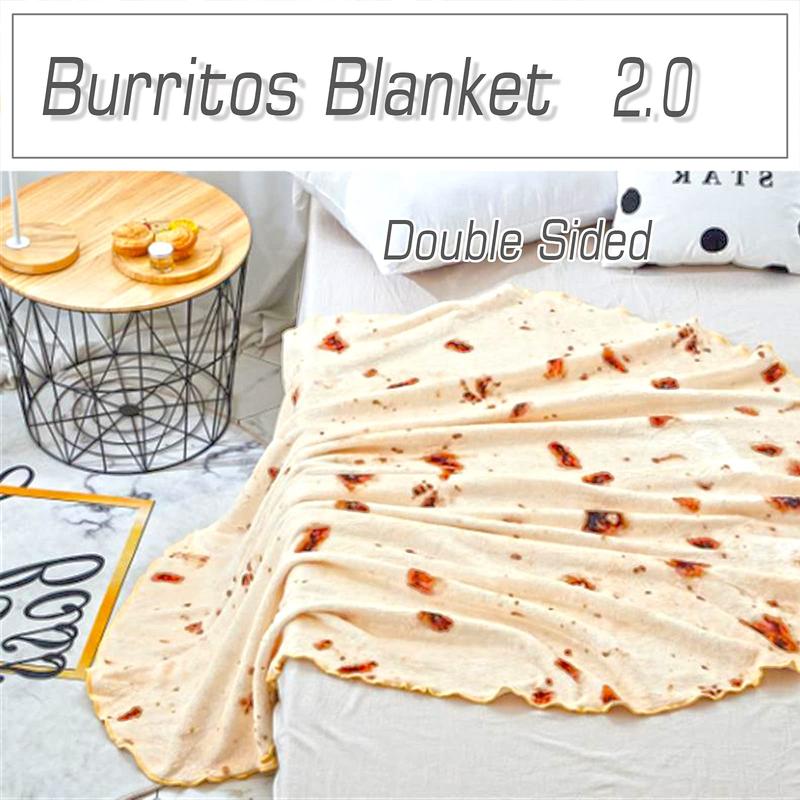 Burritos Pattern Blanket, 1/5 Counts Portable Soft Breathable Comfortable Throw, Comfy Bedding for Halloween Decor, Funny Gift for Boys and Girls, Valentine's Day, gift for her 5