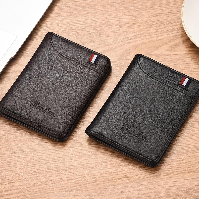 Slardar Ví da nam dáng đứng mini nhỏ gọn cao cấp, KT 8,3 x 11 cm wallet Chữ Nhật Hình Chữ Nhật