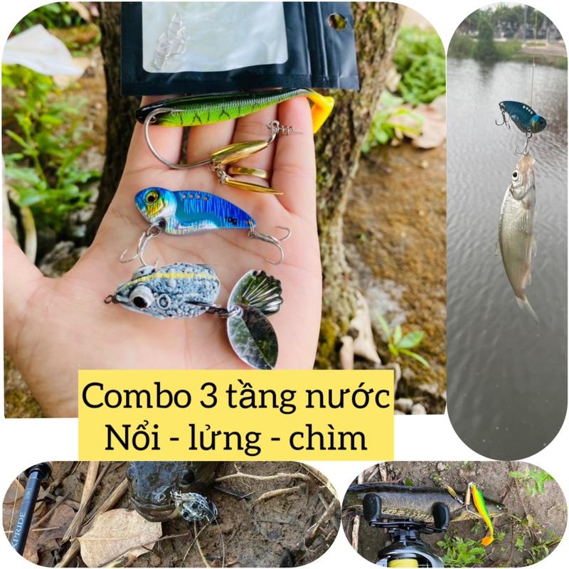 COMBO 3 TẦNG NƯỚC MỒI HƠI NỔI - NFF ĐI LỬNG - CÁ SẮT ĐI CHÌM TẶNG 5 KHÓA LURE - ĐẦY ĐỦ CÂU LURE Đi Câu Bắt Cá Fishing Câu Cá mồicâulure tắckè nháihơi câulure