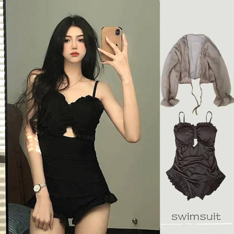 Product Introduction of 2024 New Korean Sexy Slim High Waist Solid Swimwear Women One Piece Swimsuit Female Backless Monokini Bathing Suit Swim Wear 10