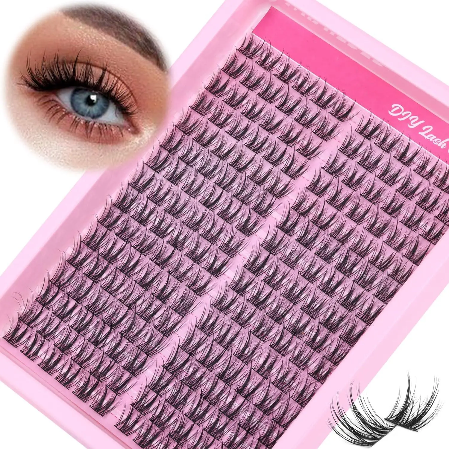 Individual False Eyelashes, 1 Box 9-11mm Natural Look Eyelash Extensions, Self Grafting Curl Eyelashes, Eye Makeup Enhancement False Eyelashes
