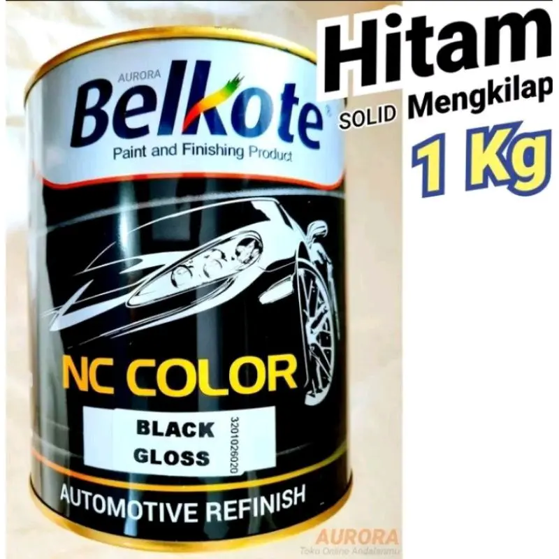 Cat Belkote 1Kg NC Black Gloss Hitam Mengkilap Belkot Color Solid Cat Mobil Motor Sepeda Elegan