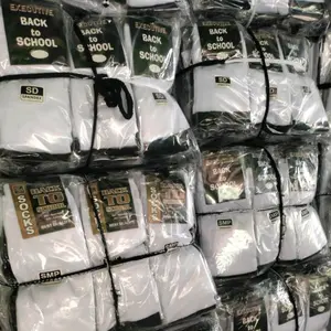 [GROSIR 12 psg] kaos kaki sekolah hitam putih ukuran SD SMP SMA murah 1 pack isi 12 pasang