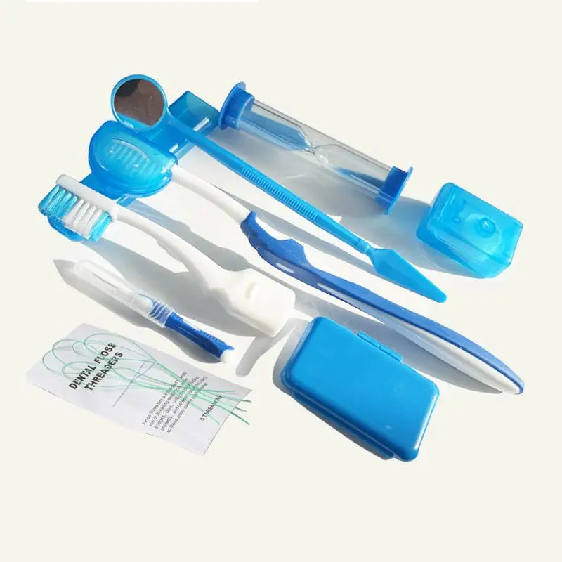 Orthodontic Care Kit, Portable Toothbrush & Floss & Dental Mirror Set, Oral Care Kit for Home & Travel 2
