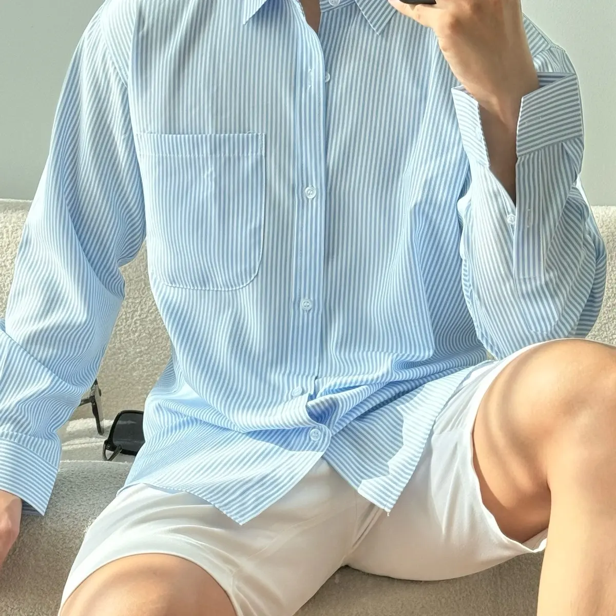 áo sơ mi kẻ sọc dáng suông dễ phối [Kate Stripe Shirt]