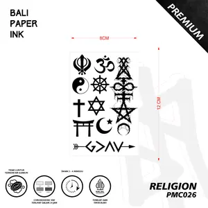 Bali Paper Ink Tato Temporer PMC026 Religion Premium