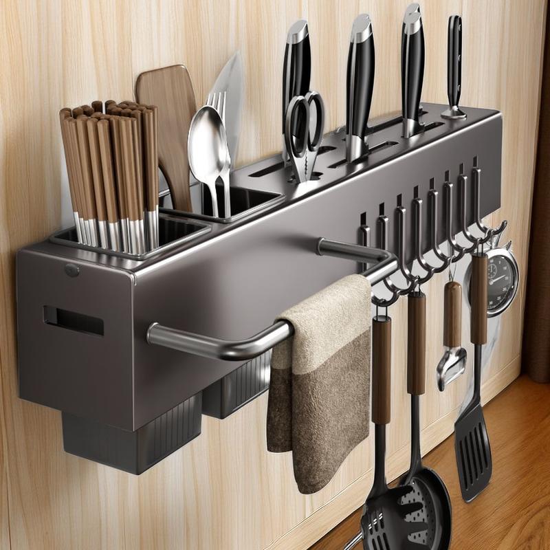 Thickened Knife Holder No-Drill Kitchen Storage Rack Kitchen Supplies ...