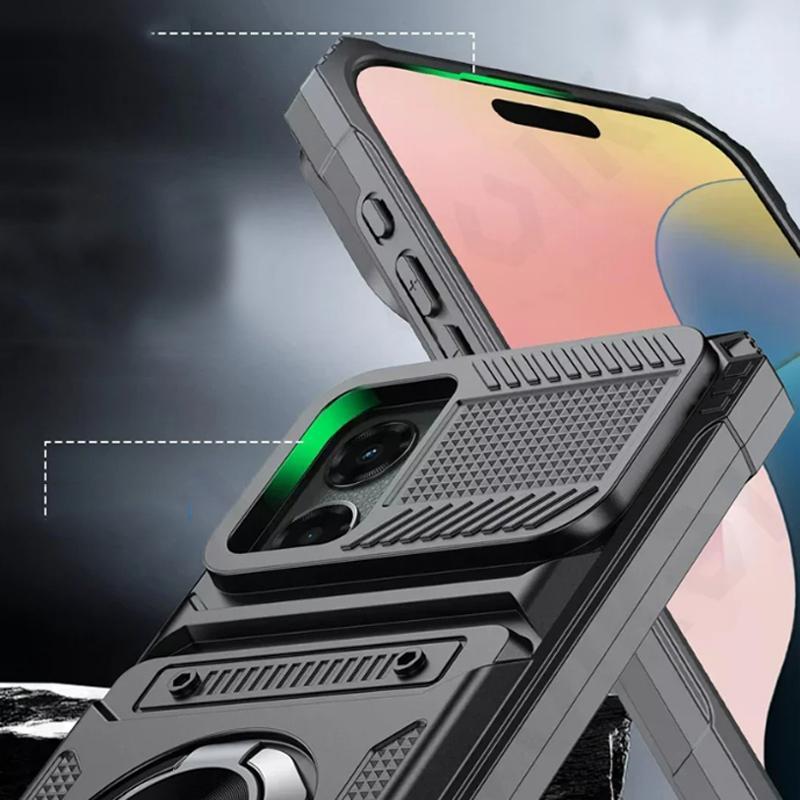 Product Introduction of Shockproof Phone Case with Card Slot, 1 Count Phone Protective Cover, Phone Accessories Compatible with iPhone 13 14 15 16 Pro Max, Casing 4