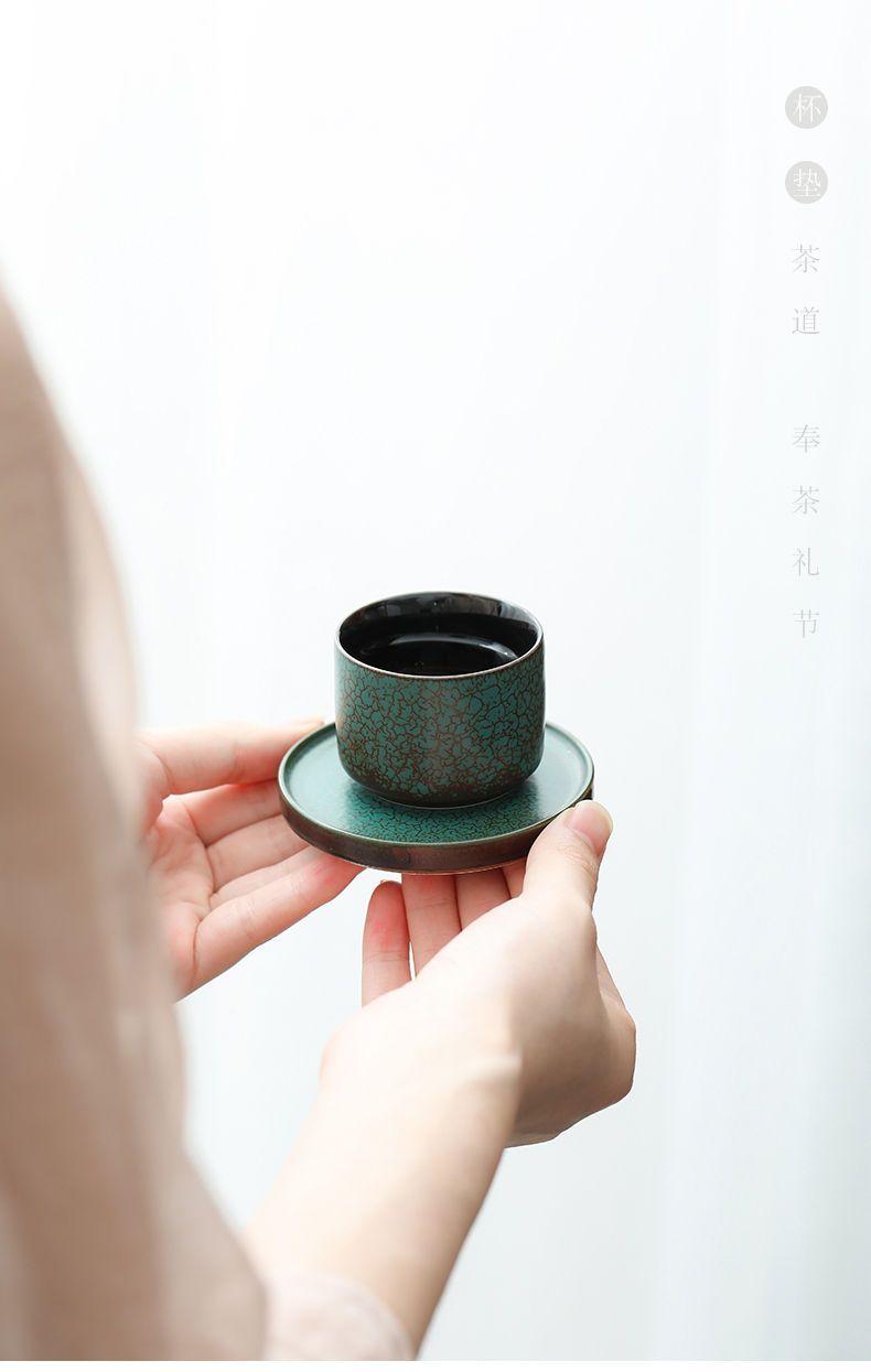 Product Introduction of [2789 People Collected] High-end Green Glaze Kung Fu Tea Coaster Small Tea Tray Ceramic Kung Fu Tea Set Accessories Tea Ceremony Heat Insulation Coaster Tea Set Accessories 11