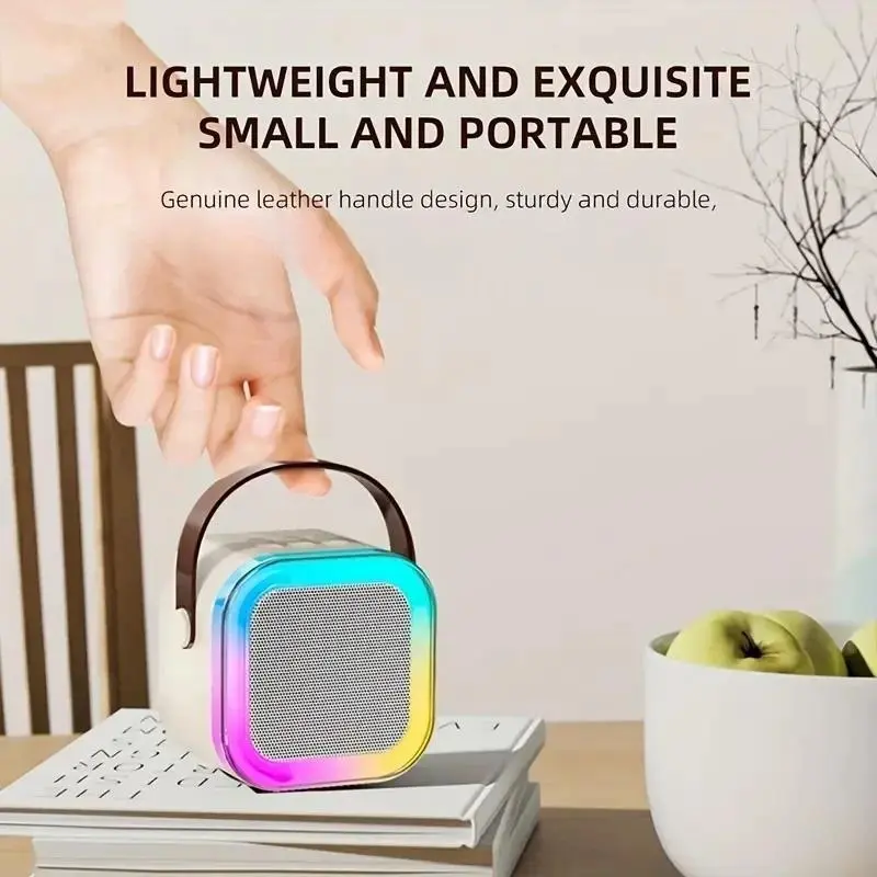 Portable Mini Karaoke Speaker, Rechargeable Wireless Microphone Speaker with 2 Wireless Microphones, Home KTV System for Kids & Adults, Audio 5