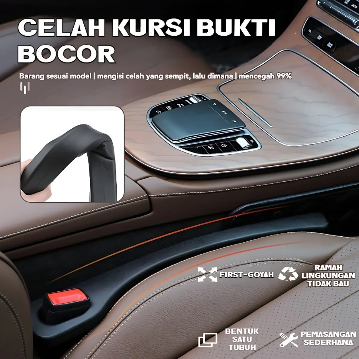 Penyelesaian Kekurangan Mobil: Strip PU Universal Tahan Air, Anti Jatuh, Dengan Lubang untuk Celah Kursi, Solusi Ideal untuk Interior Mobil Menjaga Kepahitannya