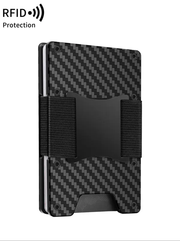 Men's Minimalist Carbon Fiber Pattern Card Holder, RFID Blocking Card Holder, Slim Credit Card Holder, Casual Trendy Versatile High-quality Daily Wallet 7