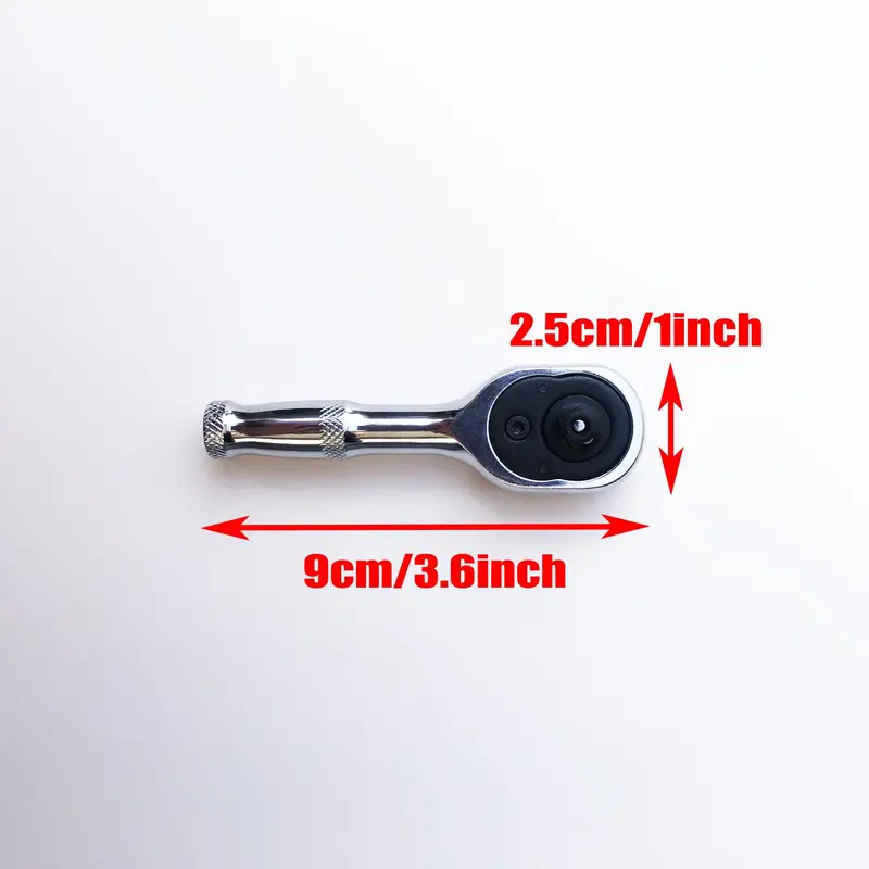 1/4 Inch Short Handle Quick Release Wrench, Portable 72-tooth Ratchet Wrench, Multipurpose Hand Tool for Home & Office 1