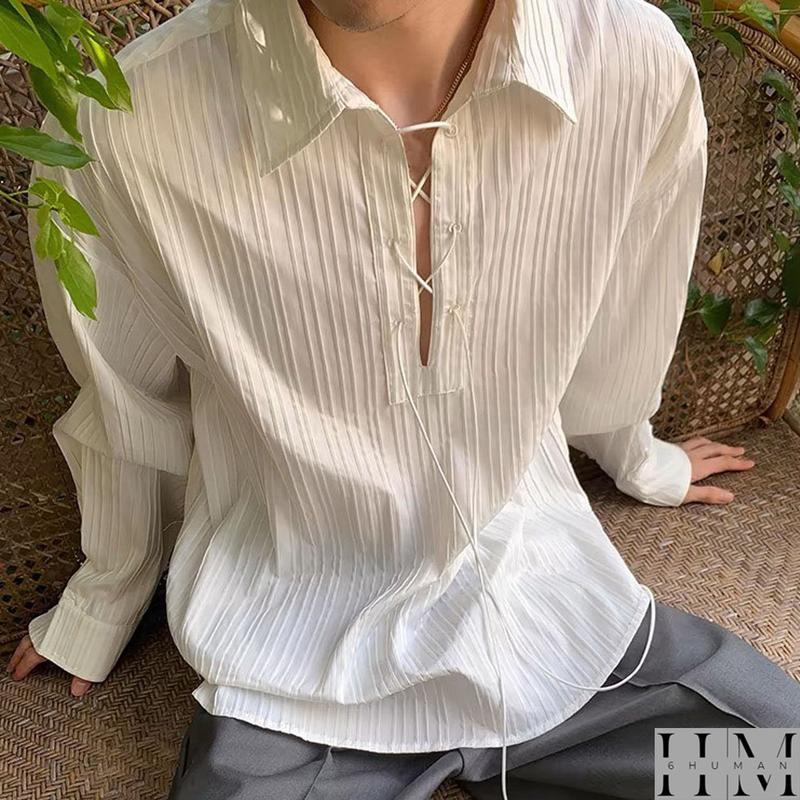 Áo sơ mi nam đi biển đũi gân phối dây SIXHUMAN HM018 menswear