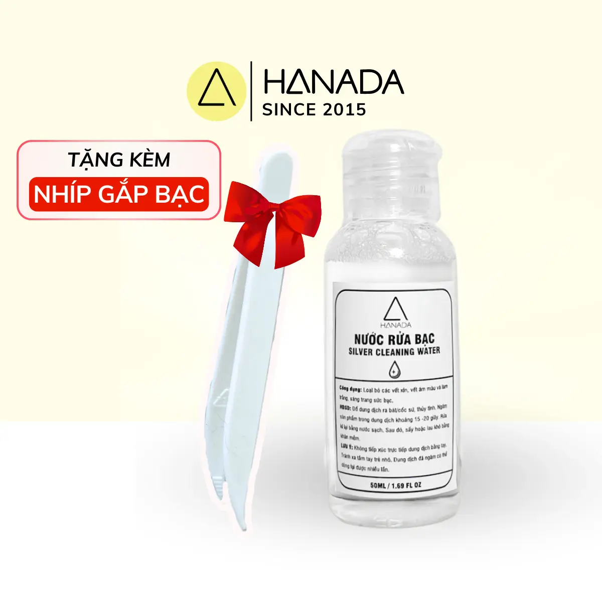 Nước Rửa Bạc Vàng Bạc Nước Rửa Trang Sức Hanada Làm Sạch Tặng Kèm Nhíp Gắp