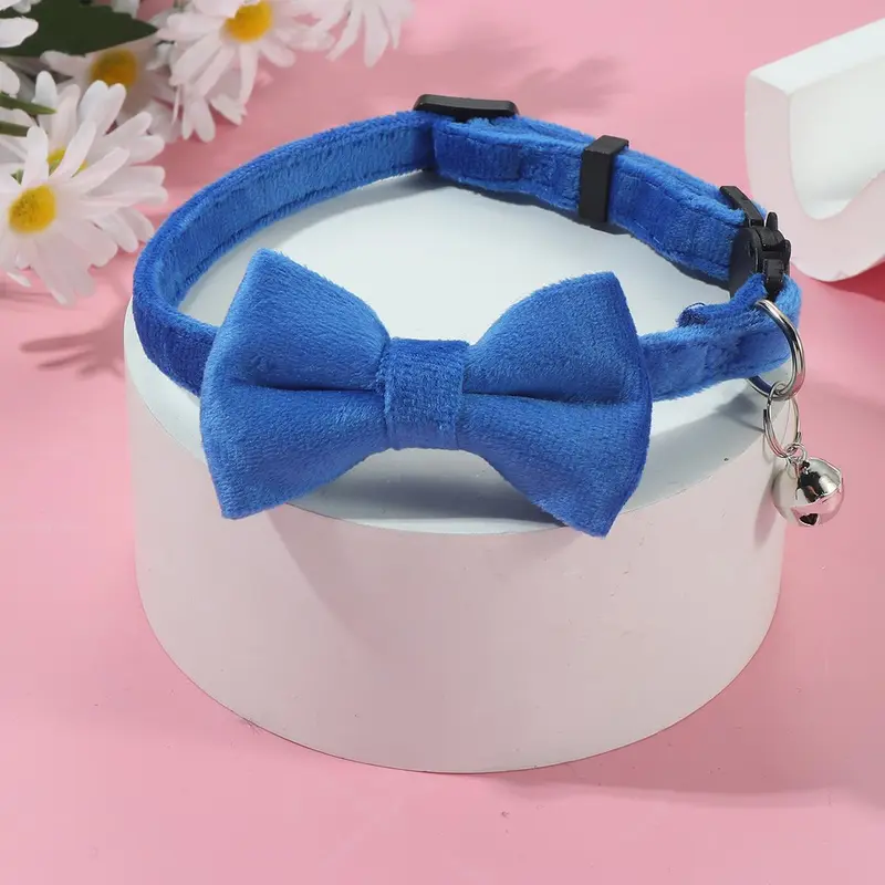Cute Bowknot Design Pet Collar, 6 Counts/set Adjustable Pet Collar with Bell, Pet Accessories for Small Dogs & Cats, Pet Decorative Neckband 8