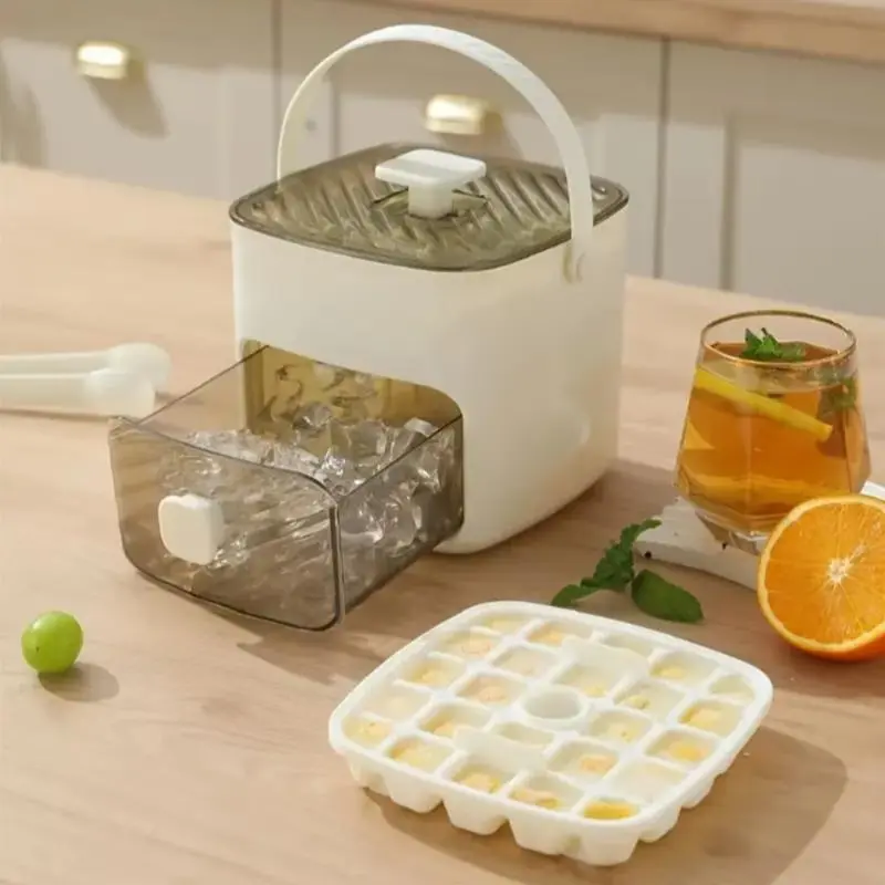 48-grid Ice Cube Mold, 1 Box Double Layer Large Capacity Ice Cube Maker with Lid & Storage Box, Kitchen Gadgets for Home Use