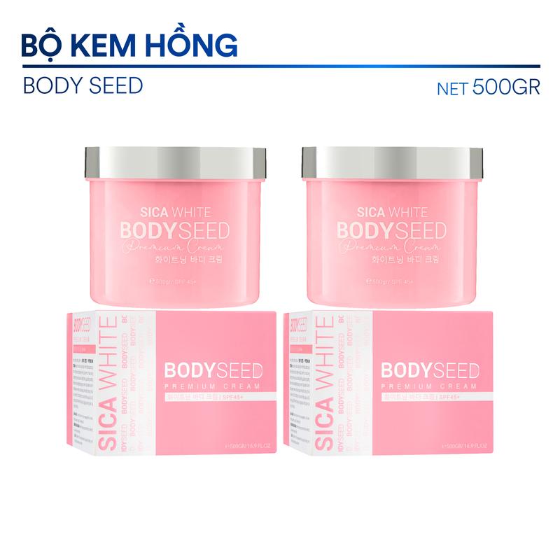 Bộ Kem Sica White, 2 Hộp Body Mầm 500gr - hỗ trợ sáng hồng da, hỗ trợ cấp ẩm Dưỡng Body Skincare Nữ Làm Đẹp Da