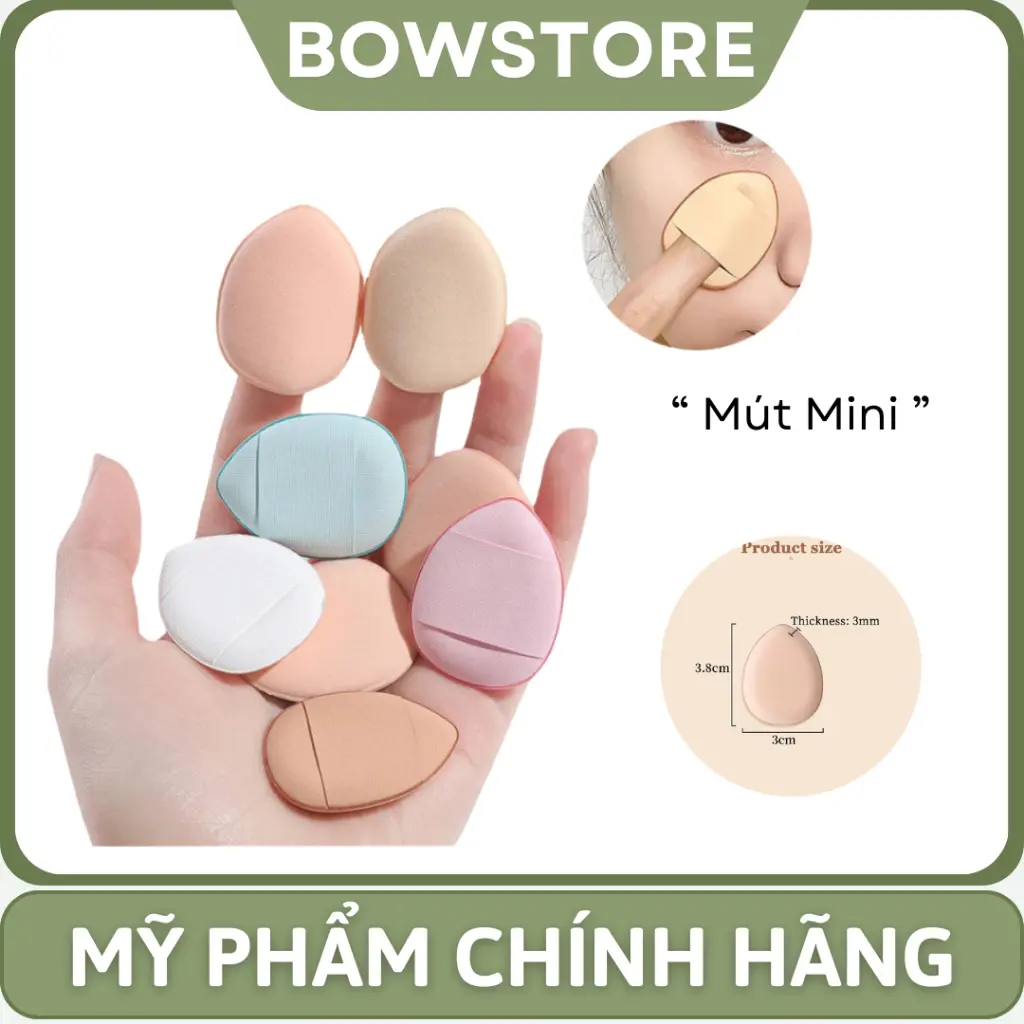 Mút mini tán kem che khuyết điểm mút tán má hồng đeo tay mini Cosmetic Women Mỹ Phẩm Trang Điểm