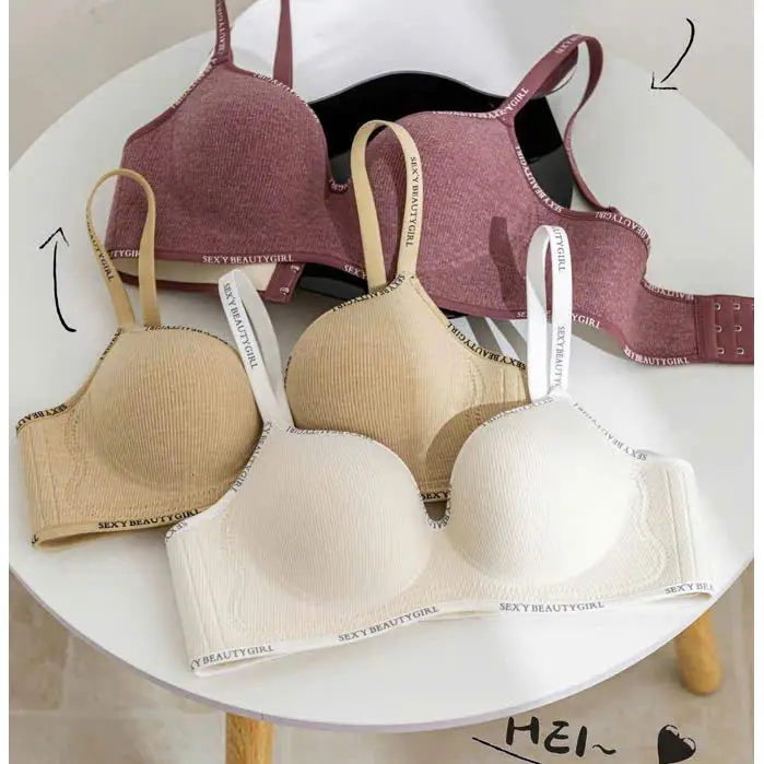 Áo Lót Nữ Su Mút Dày 4-5cm Không Gọng Mềm Mại Thoải Mái Nâng Đẩy Vòng 1 Phối Cotton Tăm Chữ Thoáng Mát Cá Tính[AN502] 3