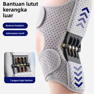 Penyangga Lutut Pegas Baja Karbon Knee Support Exoskeleton untuk Bantu Jalan Reduksi Nyeri Sendi Alat