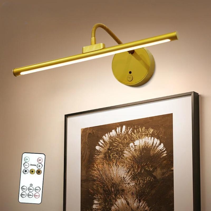 USB Rechargeable Wall Mounted Light, Dimmable Picture Light with Remote Control, Novelty Lighting for Wall Painting, Gallery Art, Painting, Portrait