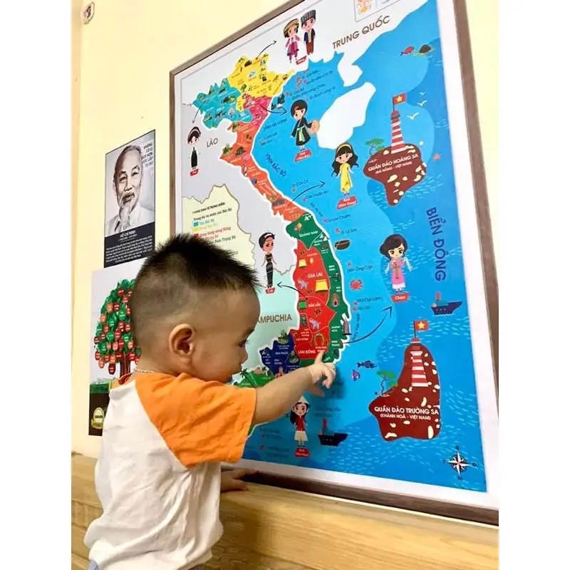 Tranh BẢN ĐỒ VIỆT NAM decal dán tường