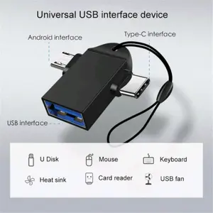 OTG 2 In 1 Type C Adapter Micro Usb 3.0 Flash Disk Dan Mouse Konektor