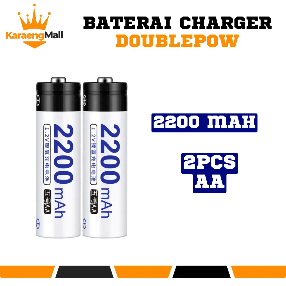 2 Pcs AA 2200mAh