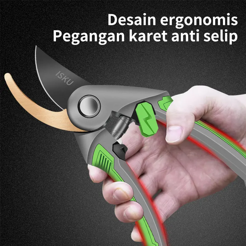 ISKU Gunting Dahan 8 Inch Dan Ranting Bunga Tanaman Gunting Kebun/Pruning Shears Alat Potong Dahan Gunting Tanaman 7