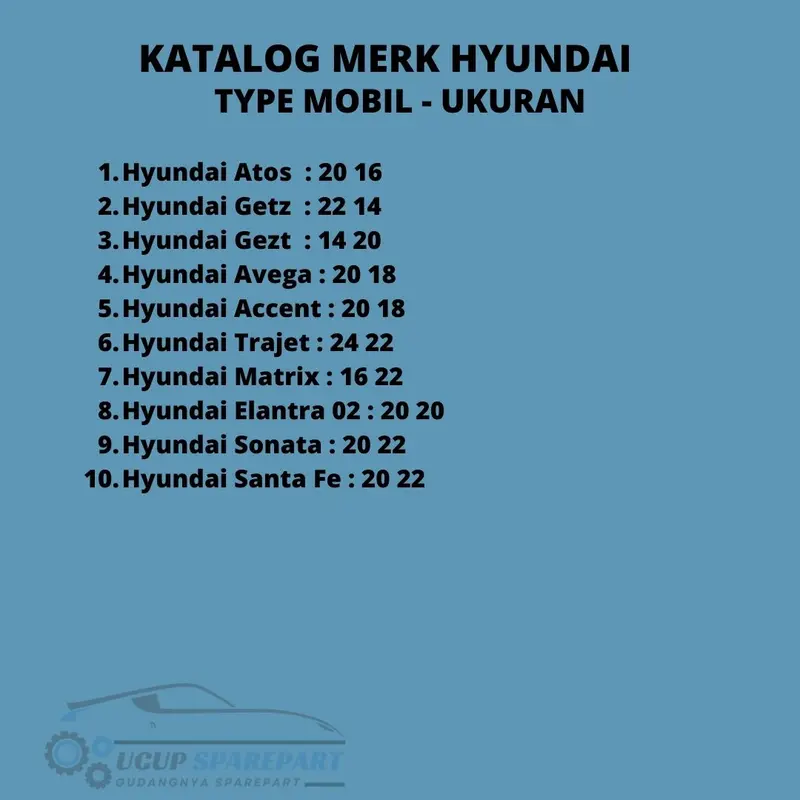 WIPER FRAMELESS HYUNDAI - UNTUK SEMUA TYPE MERK MOBIL HYUNDAI BERKUALITAS Air Besi Kaca Karet Kendaraan 1