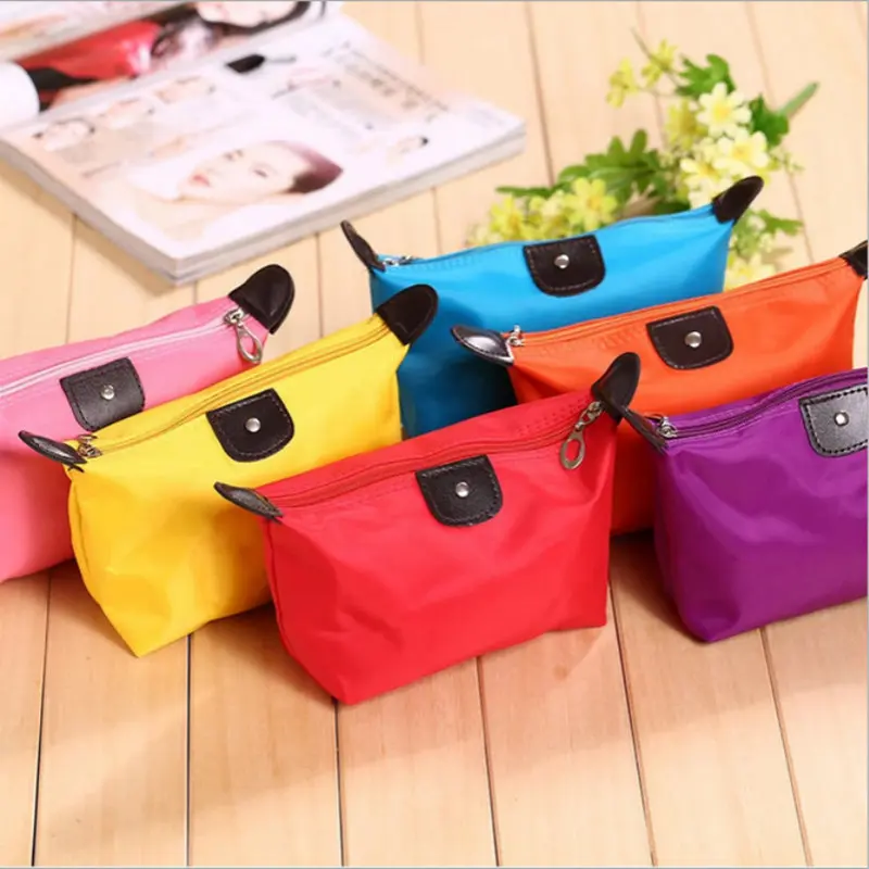 Portable Cosmetic Bag For Women Colorful Waterproof New Travel Dumpling Storage Bags Mini Cute Toiletry Makeup Tote Bags Purses