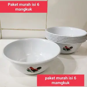 paket murah isi 6 mangkuk ayam jago anti pecah Plastik Plastik mangkok  plastik