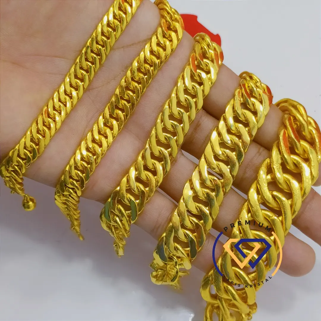 Perhiasan Gelang Lipan Sisik Naga Emas Sepuh 24k Lapis Kristal - PREMIUM LAPIS KRISTAL -