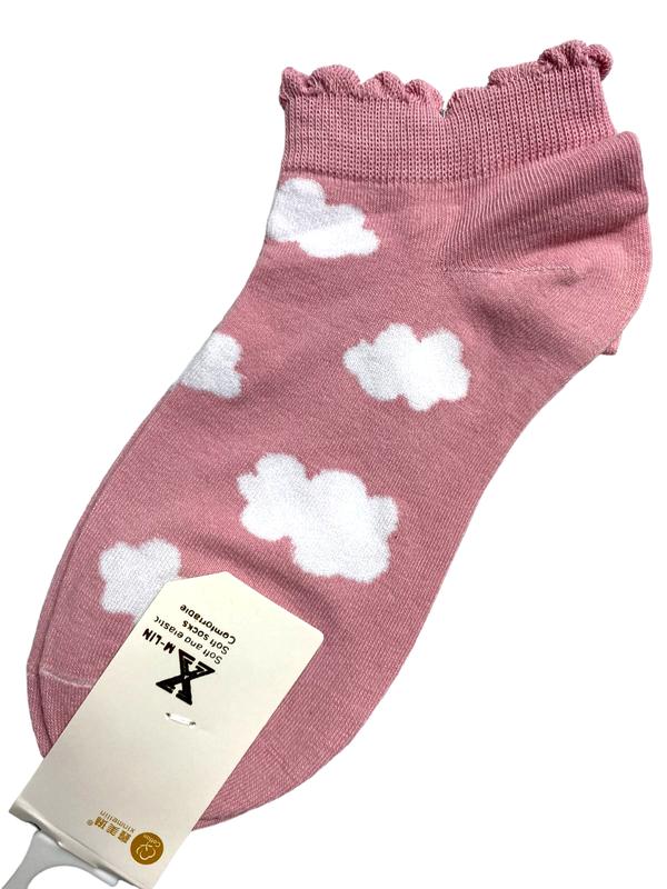 Kaos kaki wanita Korea M_Lin Semata kaki Motif awan 3